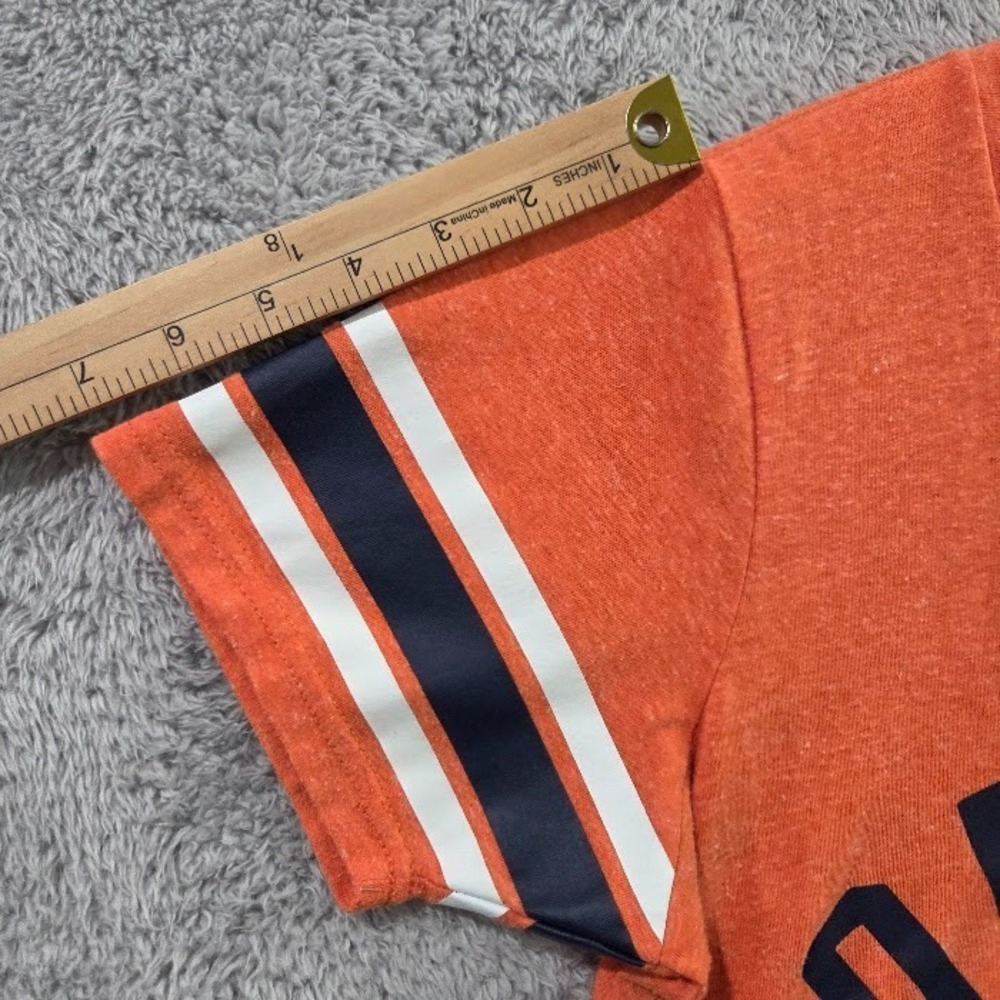 Denver Broncos Women's Large Bling T-Shirt Rhinestone V-Neck Orange NFL Sparkly - Picture 7 of 12